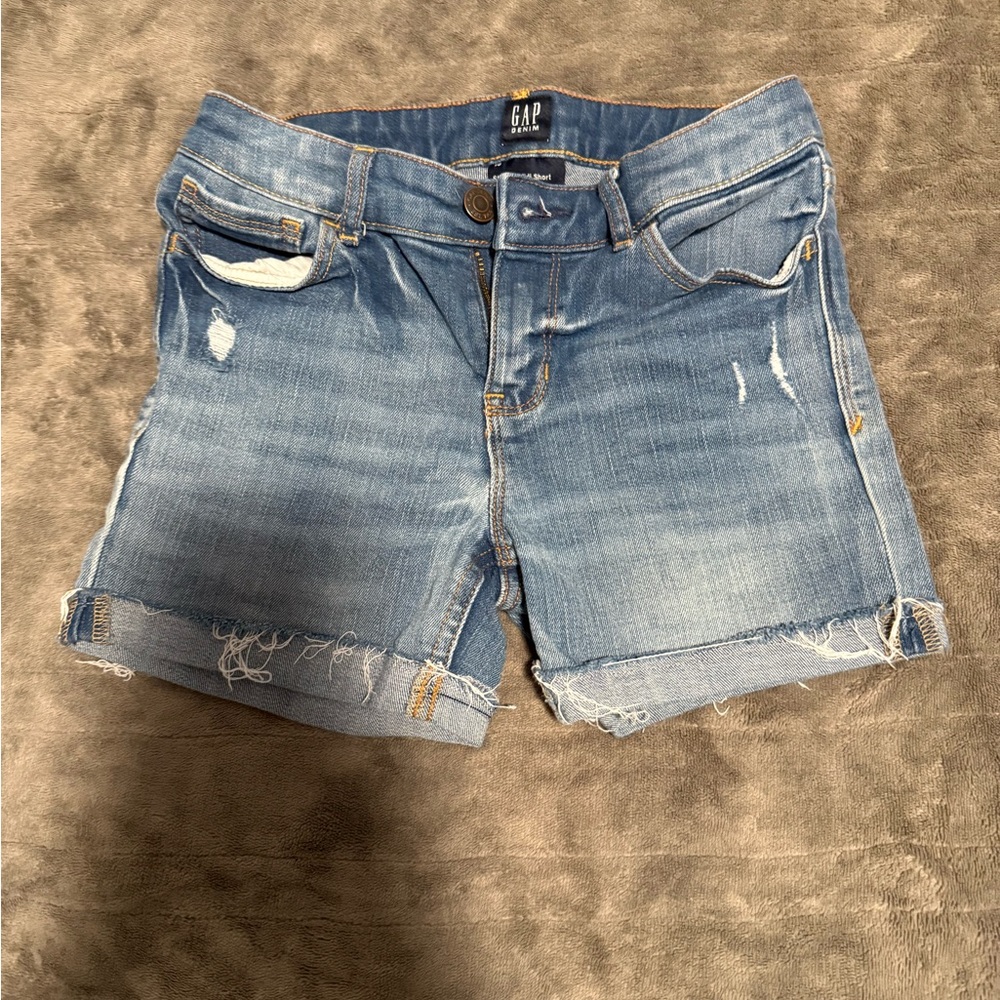 GAP Women's Distressed Light Blue Jean Shorts